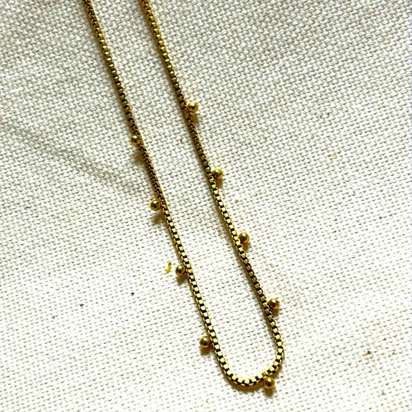 Madewell Fine Dot Satellite Station Chain Necklace Box Chain - Picture 2 of 9